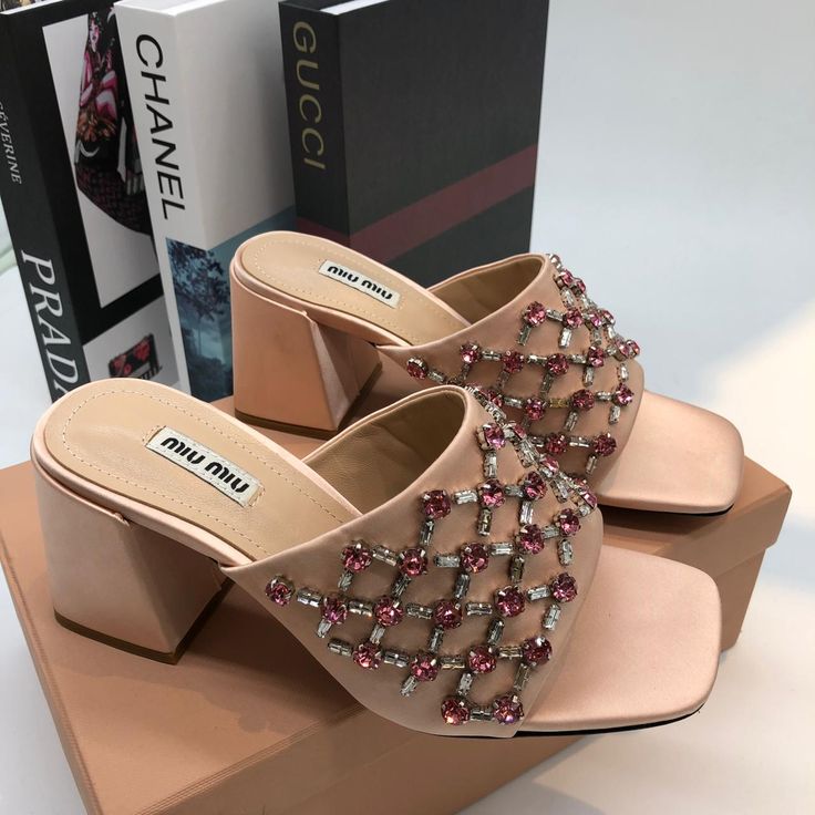 Embellished Block Heel Sandals