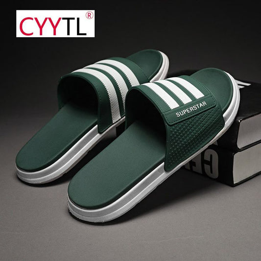 Fashion Stripe Slide Slippers for Men – Comfortable Everyday Wear