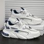 Men’s White Blue Chunky Sneakers – Lightweight Casual Sports Shoes