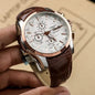 Tissot Men's Luxury Chronograph Watch – Brown Leather Strap & White Dial