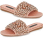 Women's Luxury Crystal Embellished Flat Slide Sandals