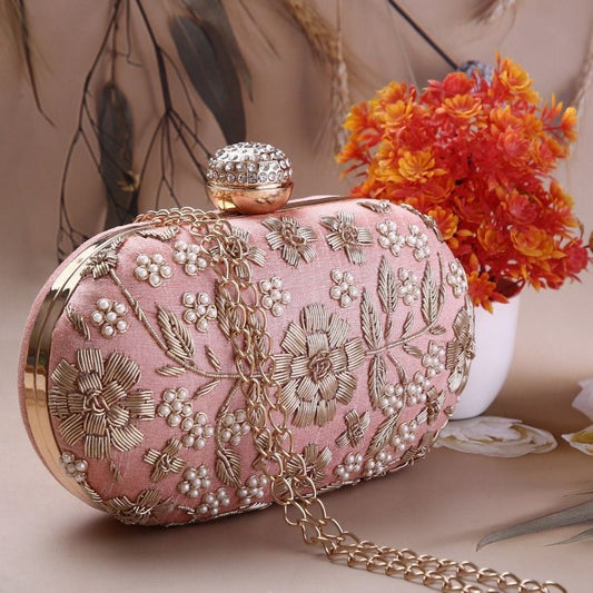 Elegant Pink Wedding & Party Handheld Clutch